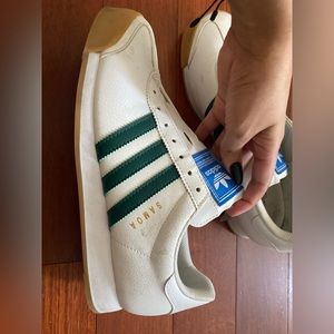 Adidas Samoa with green stripes